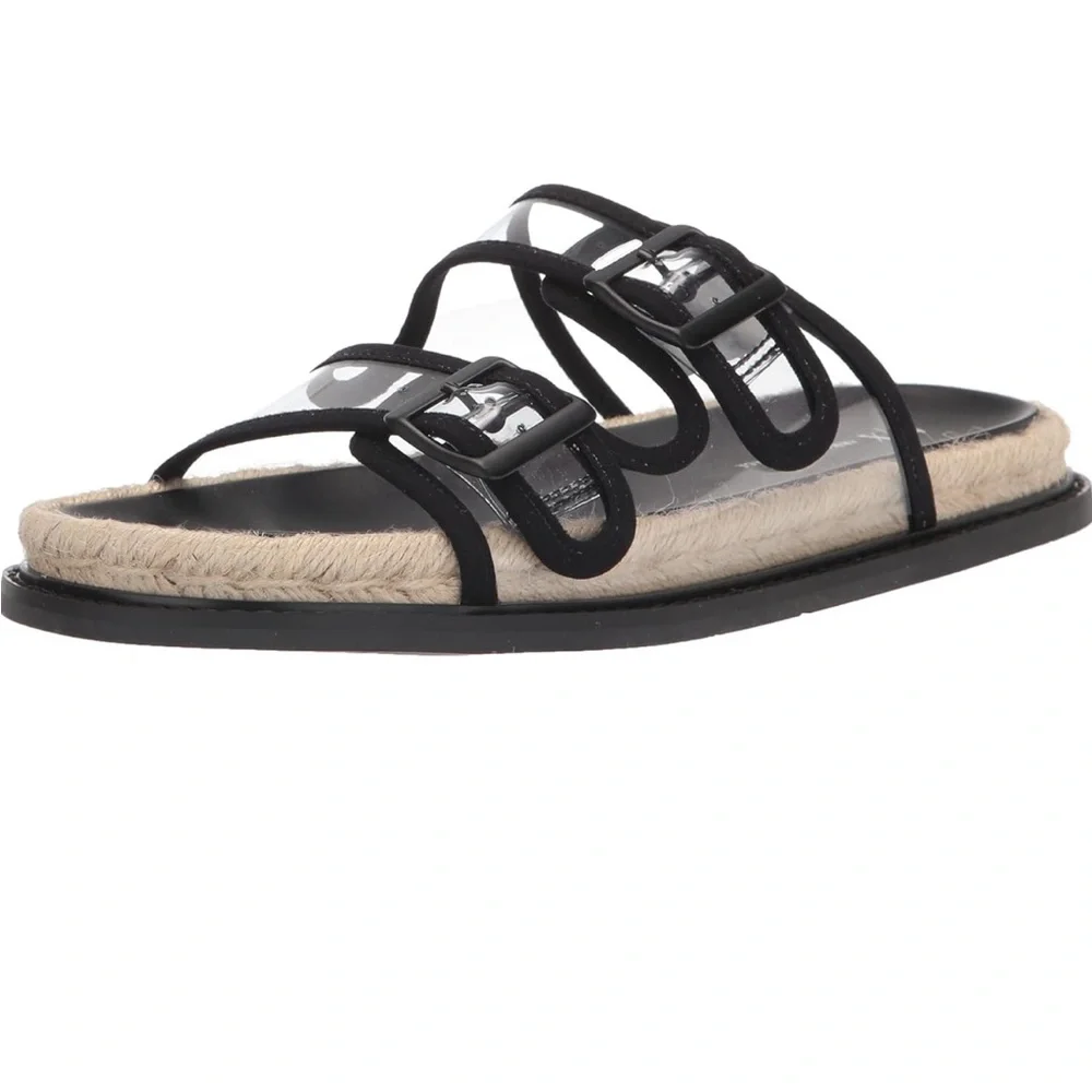 A|X Armani ExchangeClear 2-Strap Slide Espadrille Sandal/ Size EU 39 - Picture 2 of 13